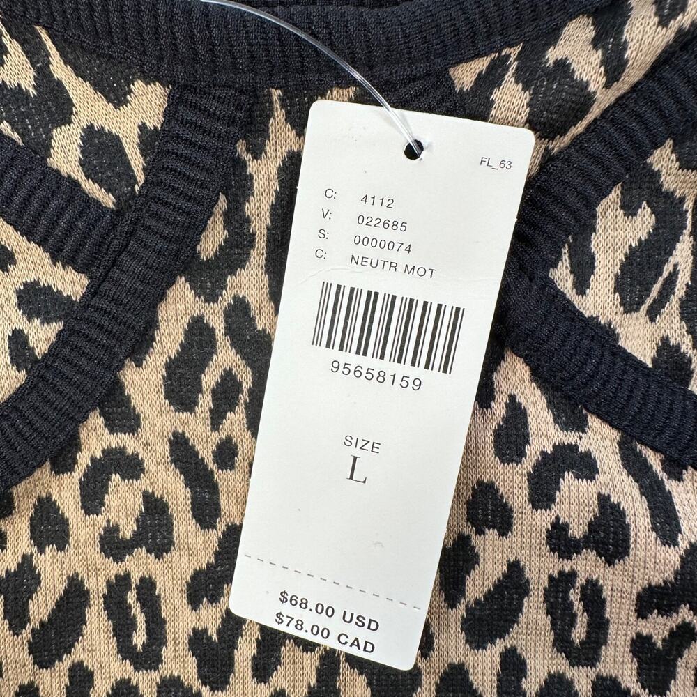 Anthropologie Blue Tassel Corset Cami Top Animal Print Womens Large Cropped New - Picture 6 of 9